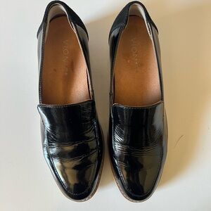 Vionic Black Patent Leather Loafers